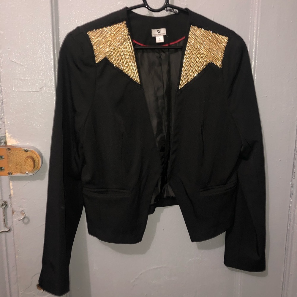 Gold accent blazer
